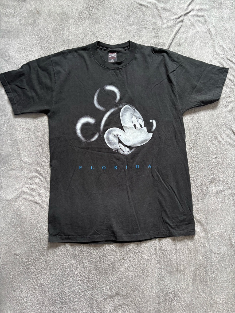 Vintage 90’s Mickey Mouse Florida T Shirt Sz L Black Made in USA Disney Graphic